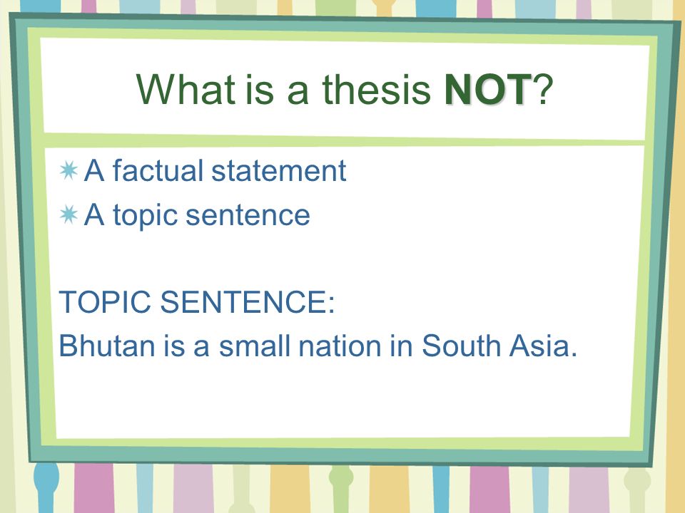 Thesis Sentence Examples